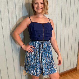 Ruffled blue floral dress